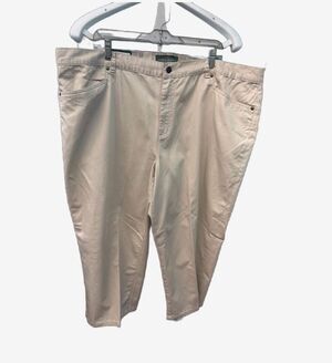 Ralph Lauren Jeans Co Khaki Classic Mid Calf Cropped Pants Mens Size 22W NEW WIT